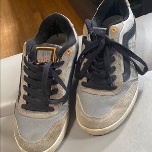 Vans Shoes Mens 10 Wylies Skate Shoe Gray Orange Leather Suede Upper